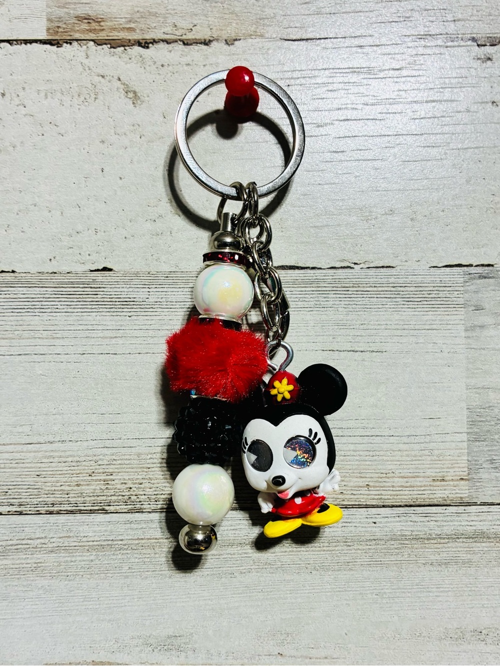 Disney Doorable Red Black & Yellow Minnie Mouse Keychain Charm